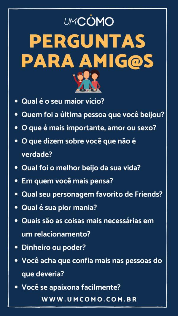 perguntas para conhecer amigos