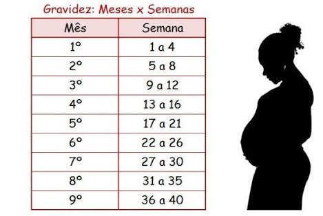 como calcular meses de gravidez a partir das semanas