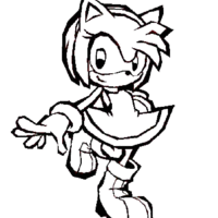 Amy Rose Piko Piko para colorir
