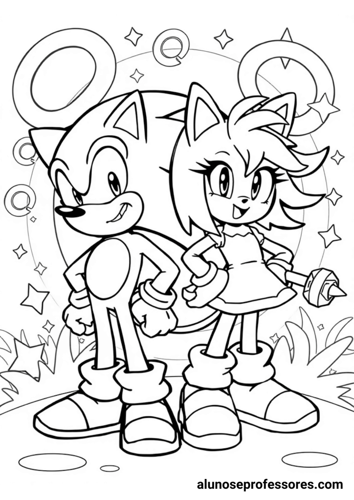 Página de colorir Amy Rose