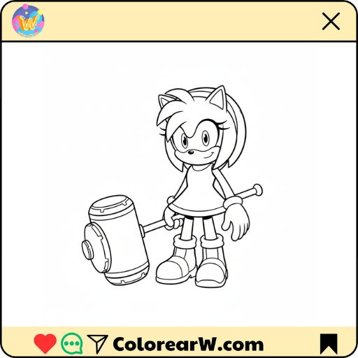 Desenhos do Sonic e Amy para colorir