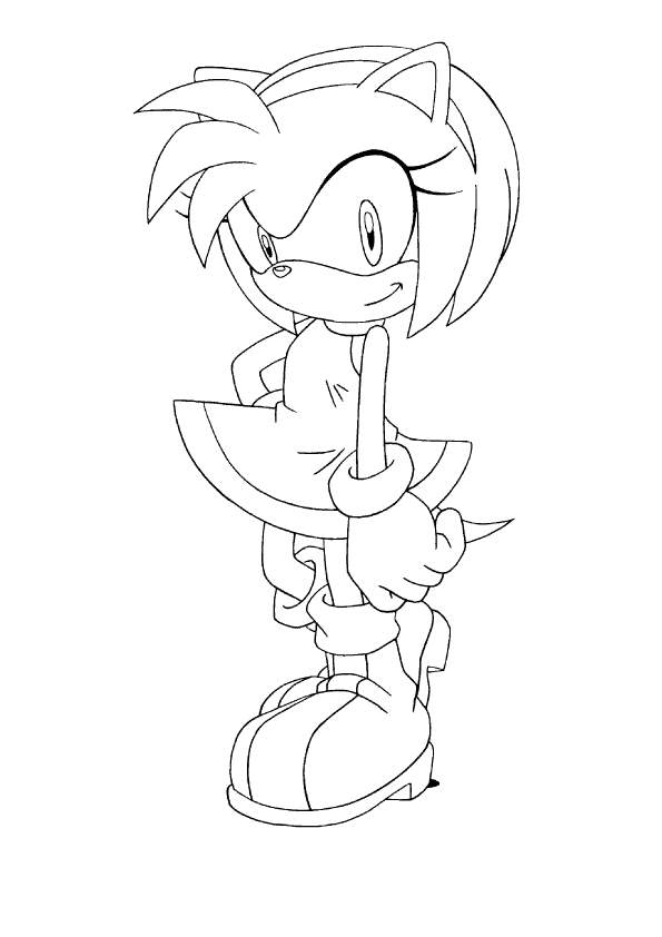 Amy Rose Piko Piko para colorir