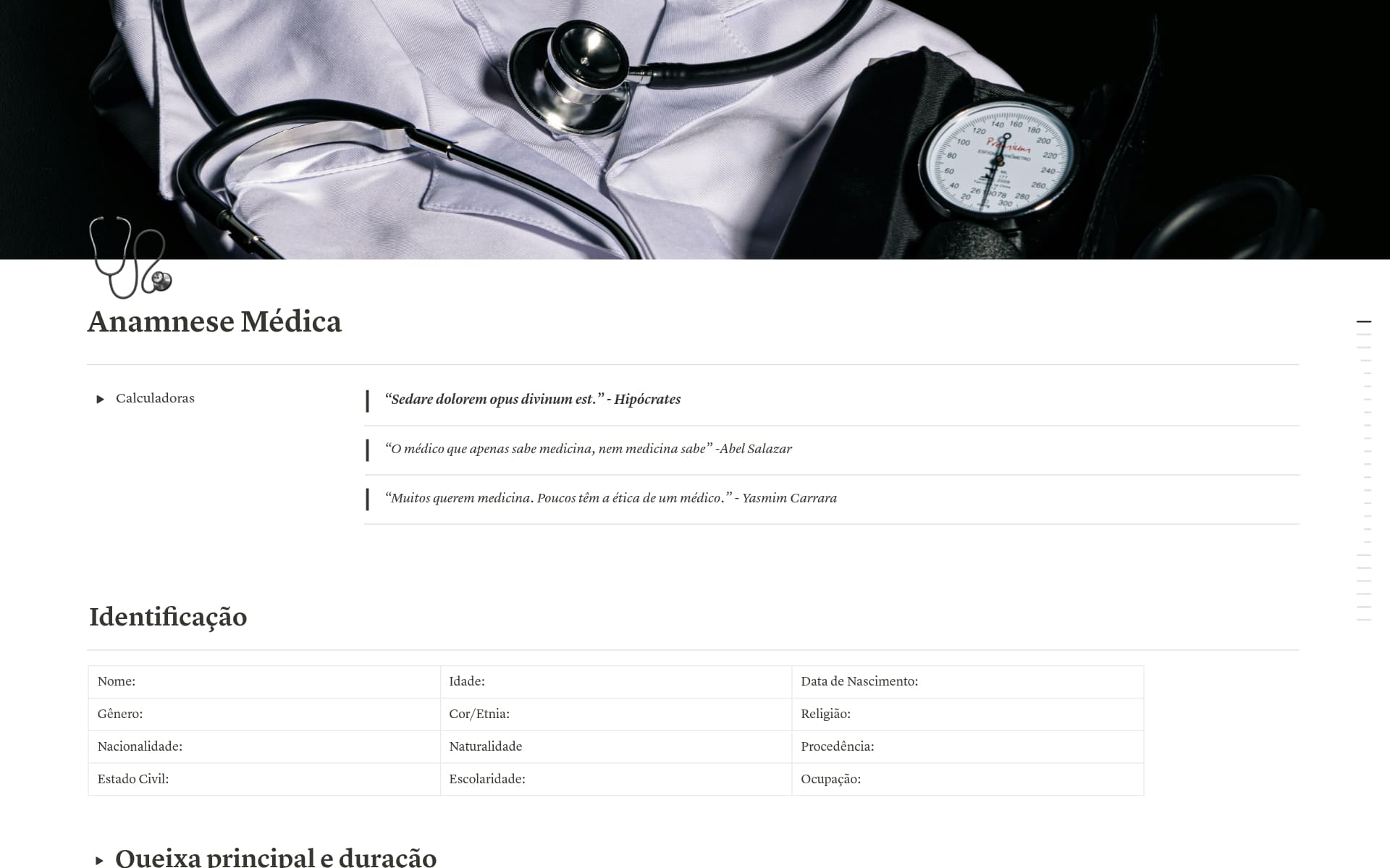 modelo de anamnese para preencher online