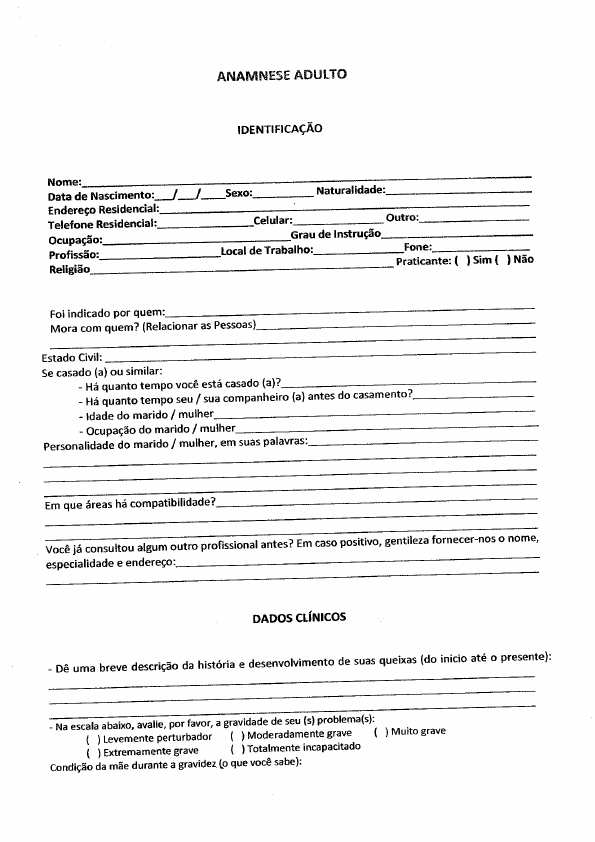 anamnese clínica vs anamnese psicológica