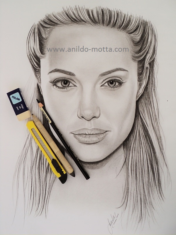 tutorial de desenho Angelina Jolie estilo cartoon