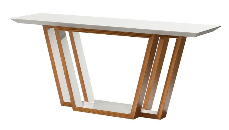 Aparador em laca off white com tampo de vidro