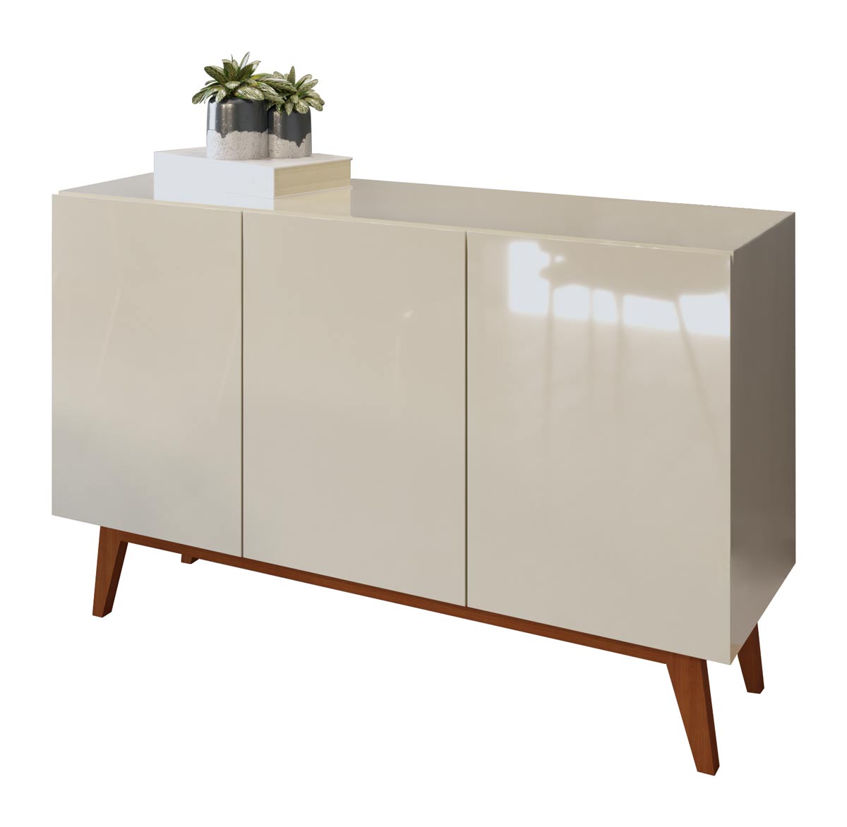 Aparador em laca off white com 2 portas