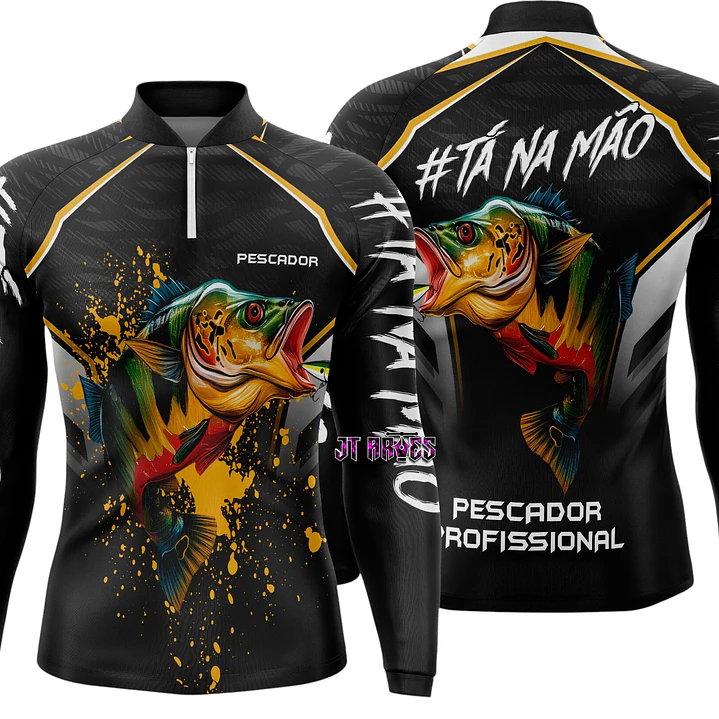 Arte para camisa de pesca personalizada