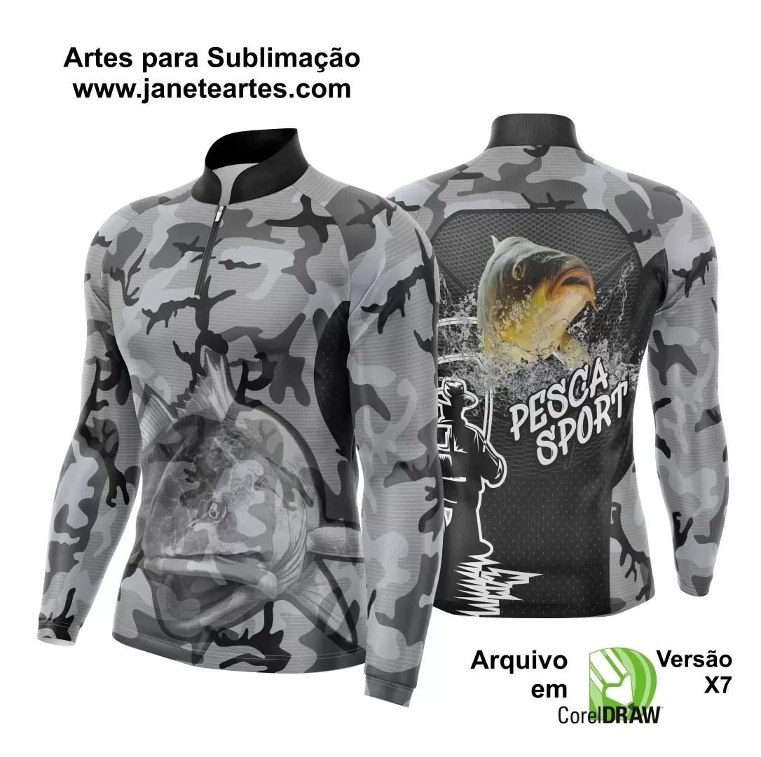 Estampa para camisa de pesca