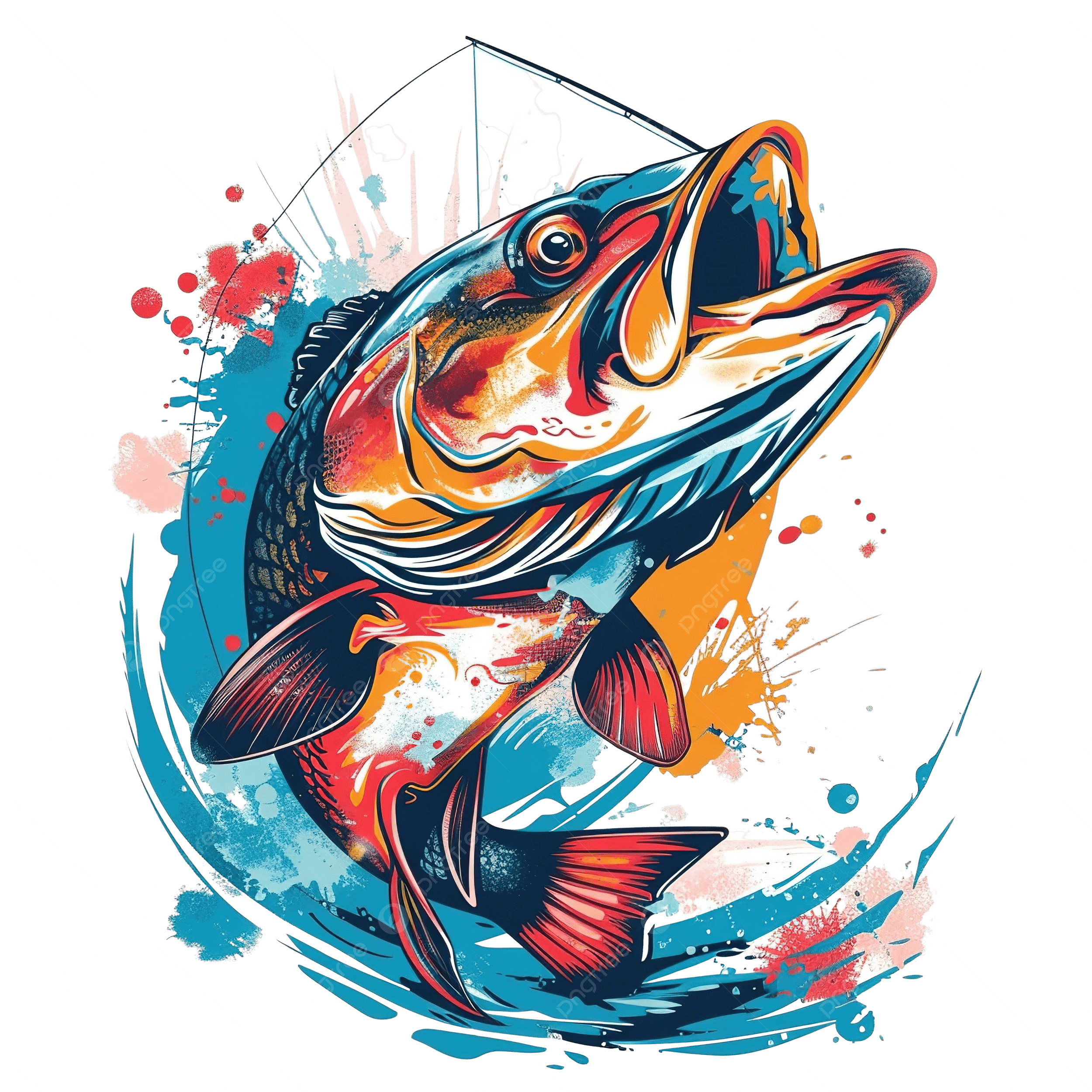 Design de camisa de pesca esportiva
