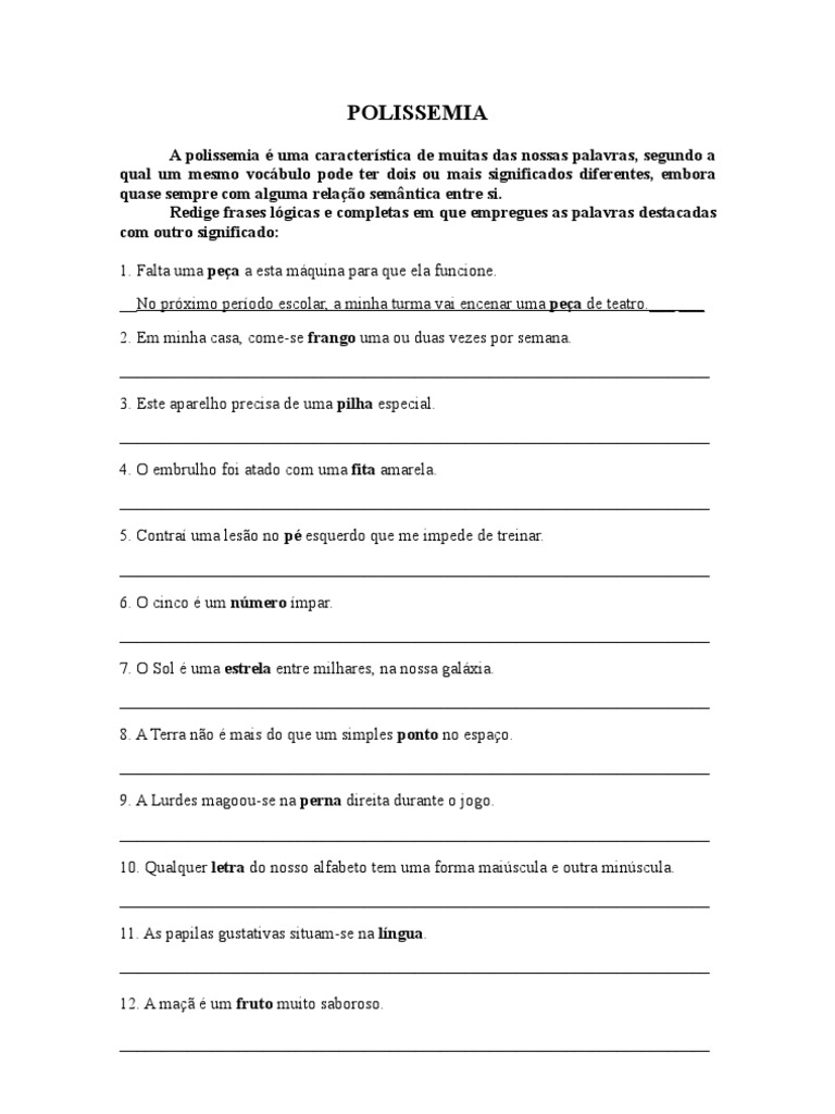 o que é polissemia para crianças