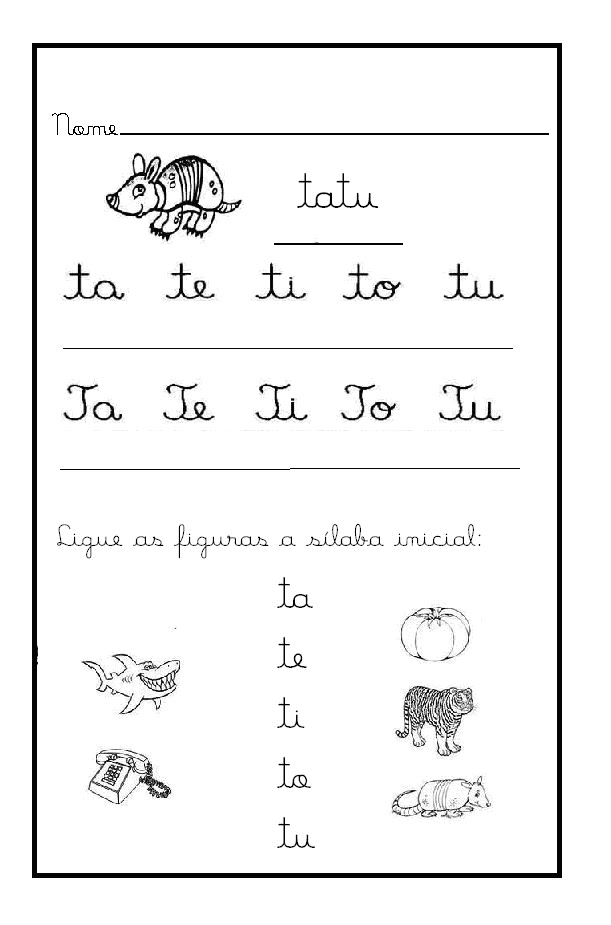 caça ao tesouro letra T