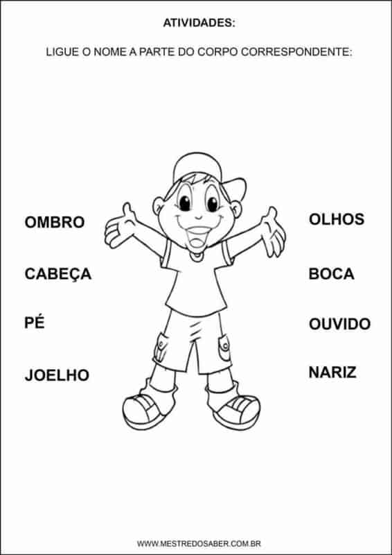 atividades partes do corpo educação infantil pdf