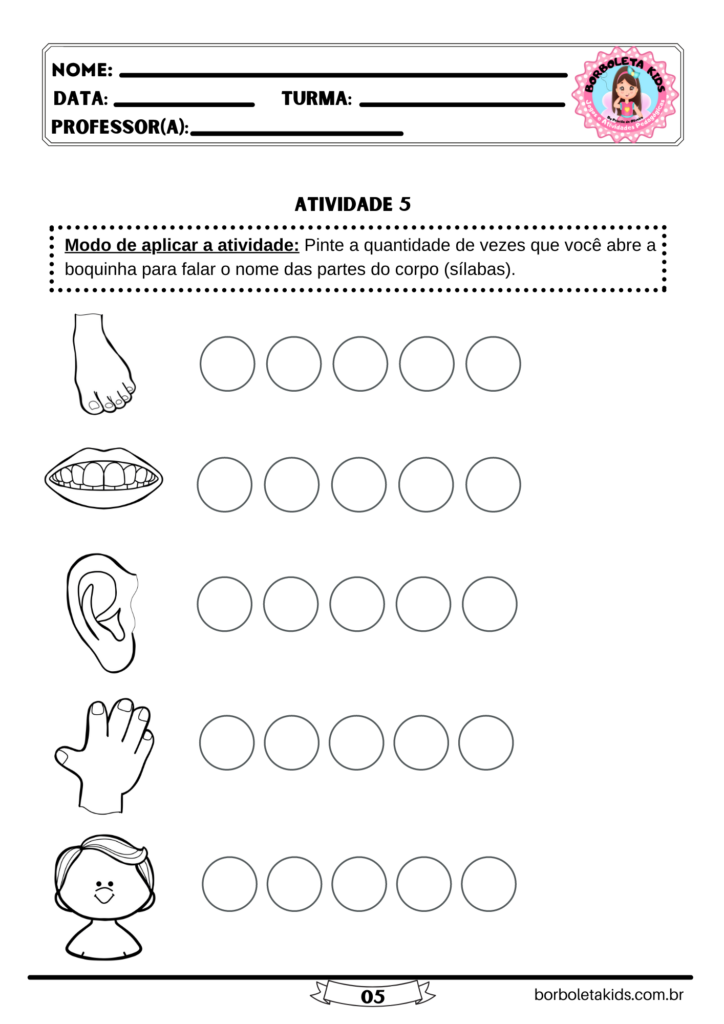 desenho do corpo humano para colorir educação infantil