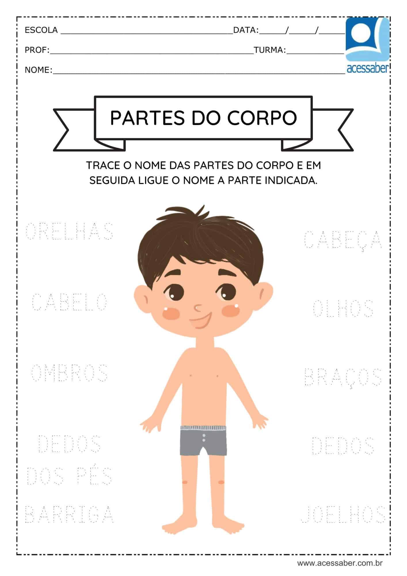 atividades sobre o corpo humano para imprimir creche