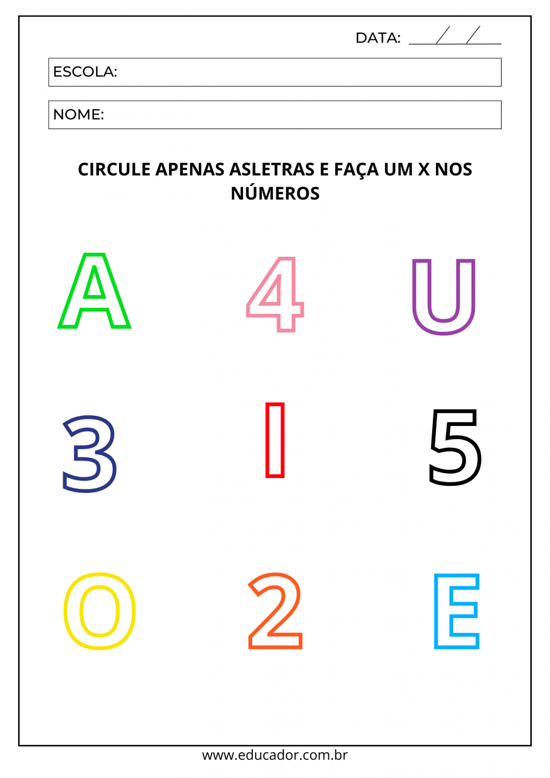 atividades escolares 3 anos educação infantil