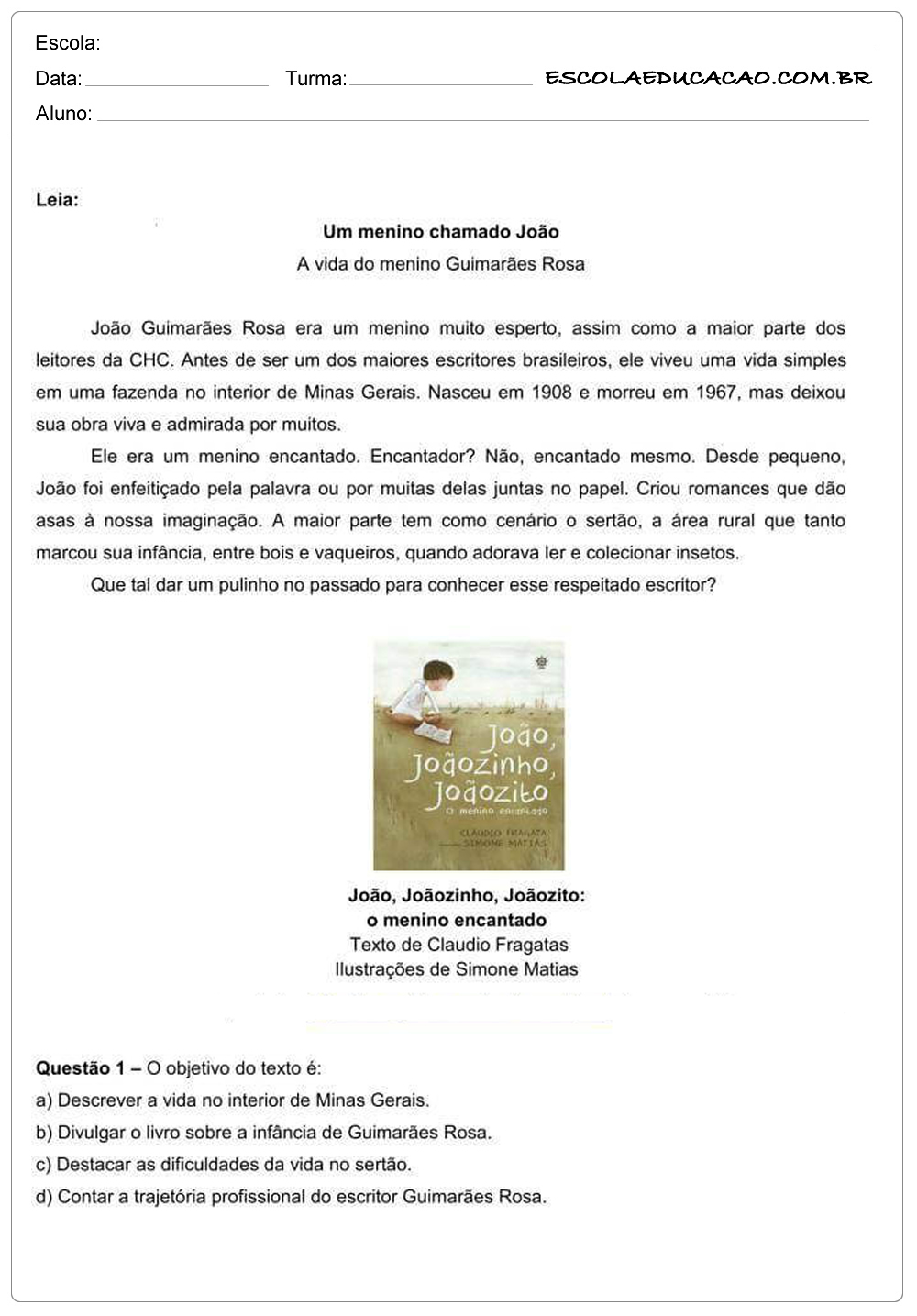 linguagem não verbal interpretação 7 ano