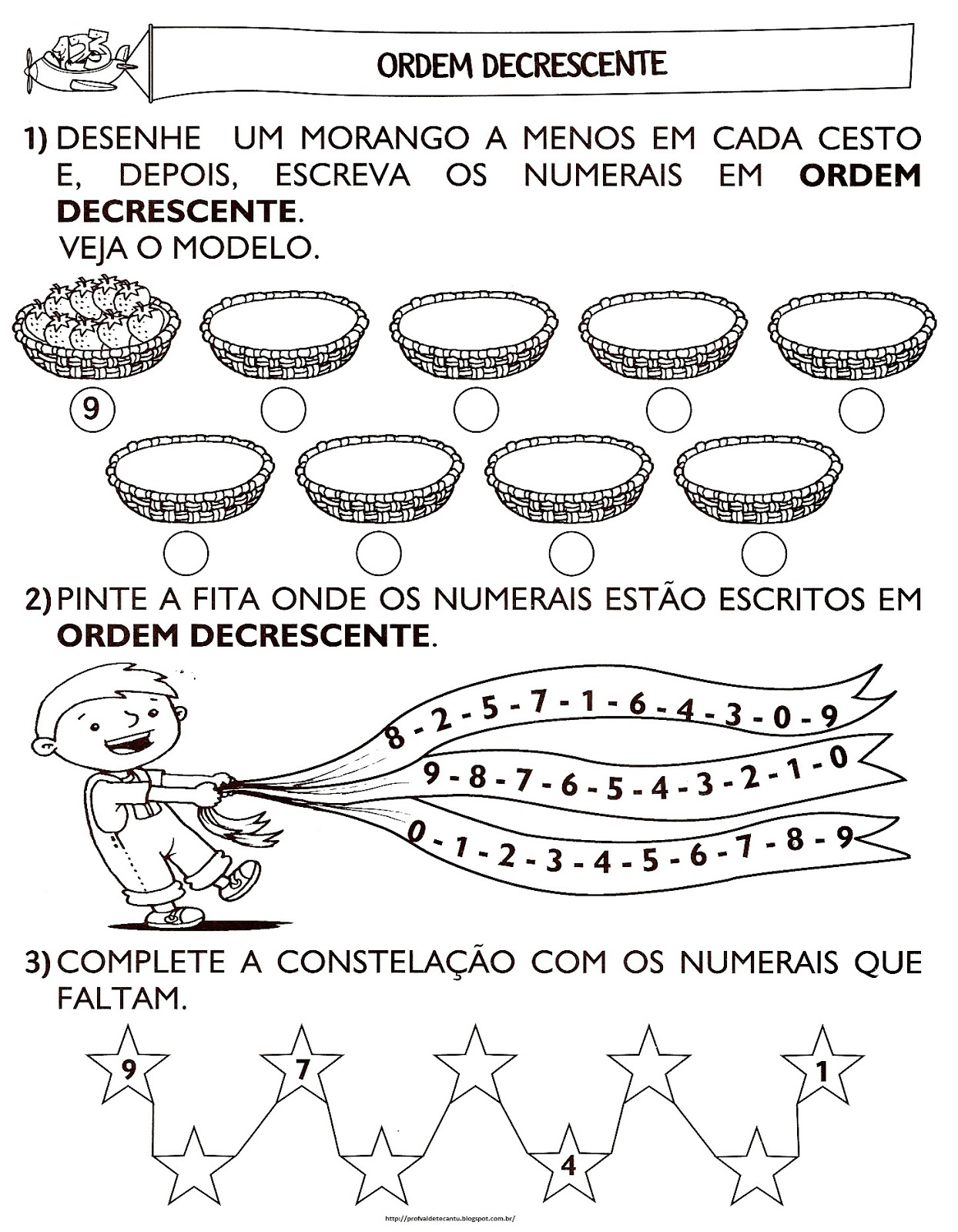 sequência numérica 1º ano atividades