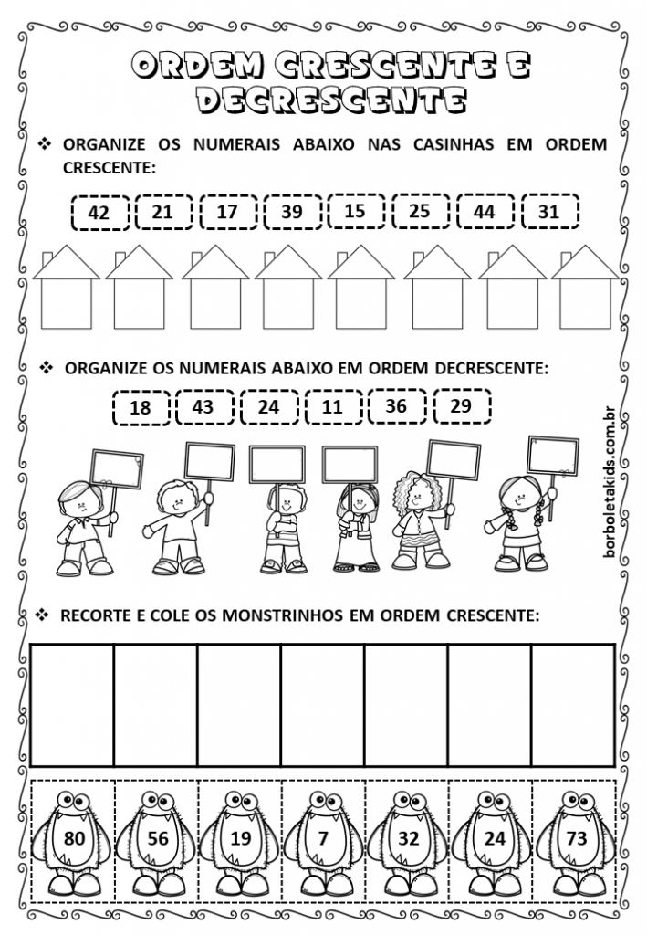material didático ordem crescente decrescente 1 ano