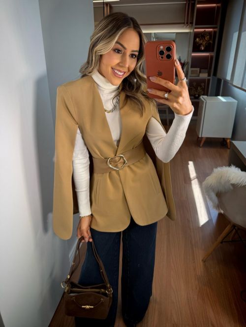 Blazer capa plus size