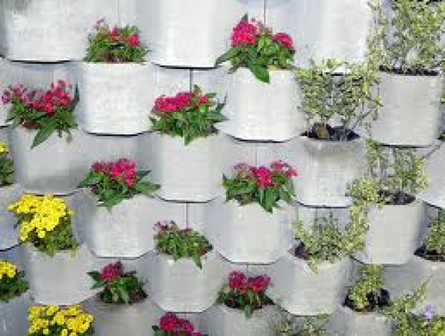 Bloco de concreto para jardim vertical