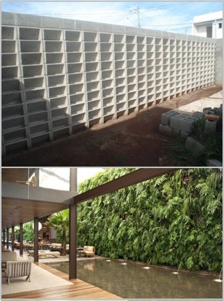 Bloco para muro verde