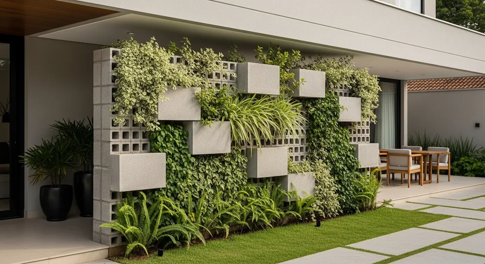 Módulo plástico para jardim vertical