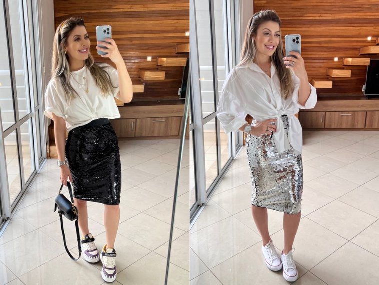 blusa de paetê manga longa