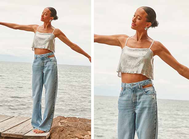 blusa de paetê com transparência