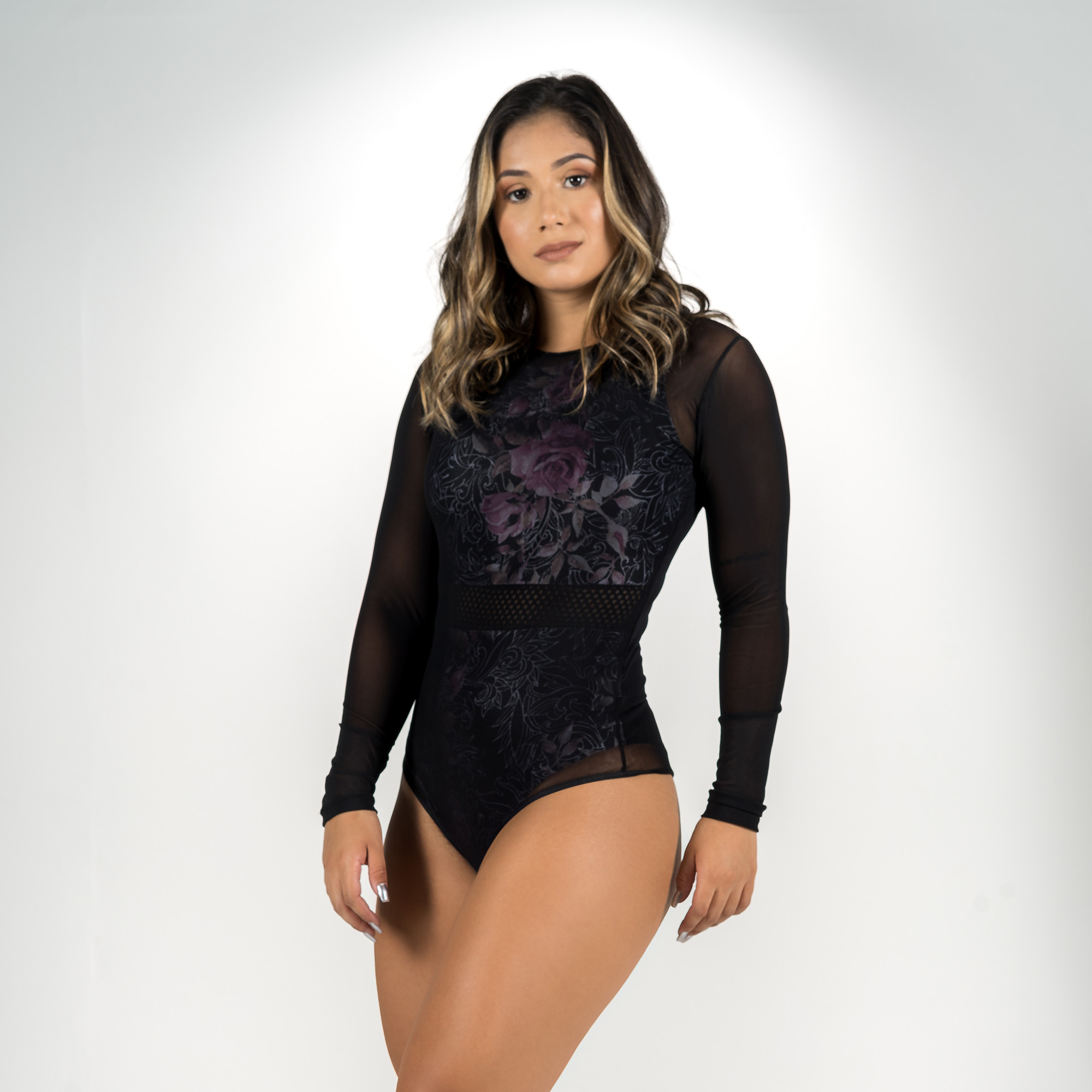 body de tule sem costura