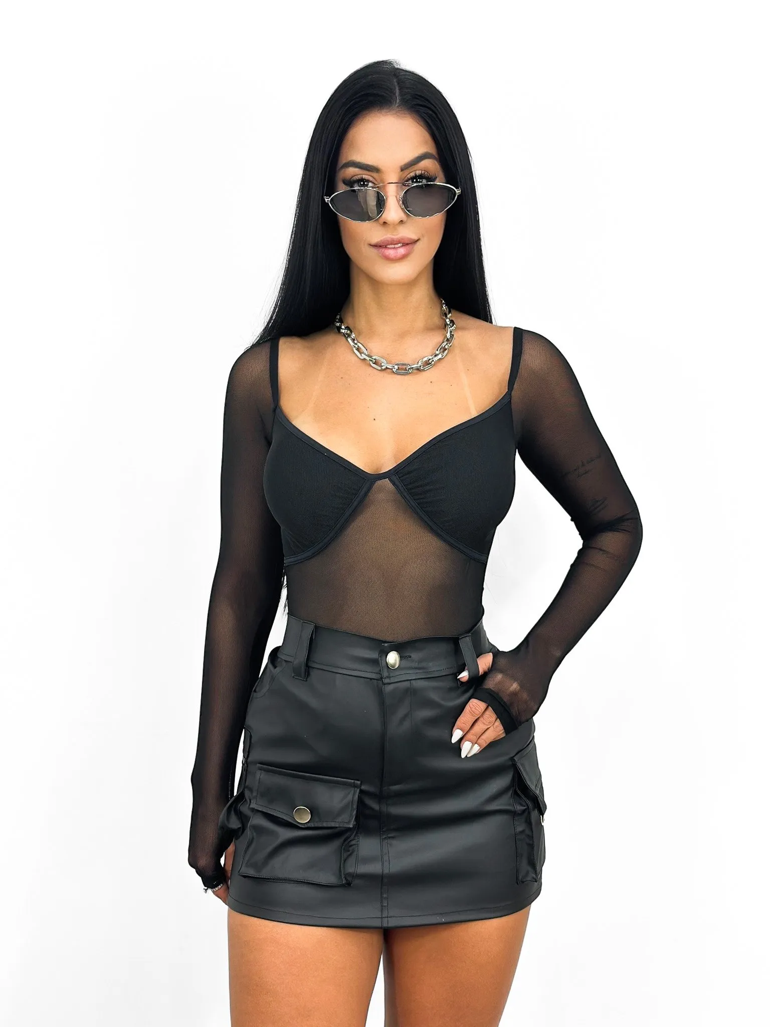 body de tule com amarração