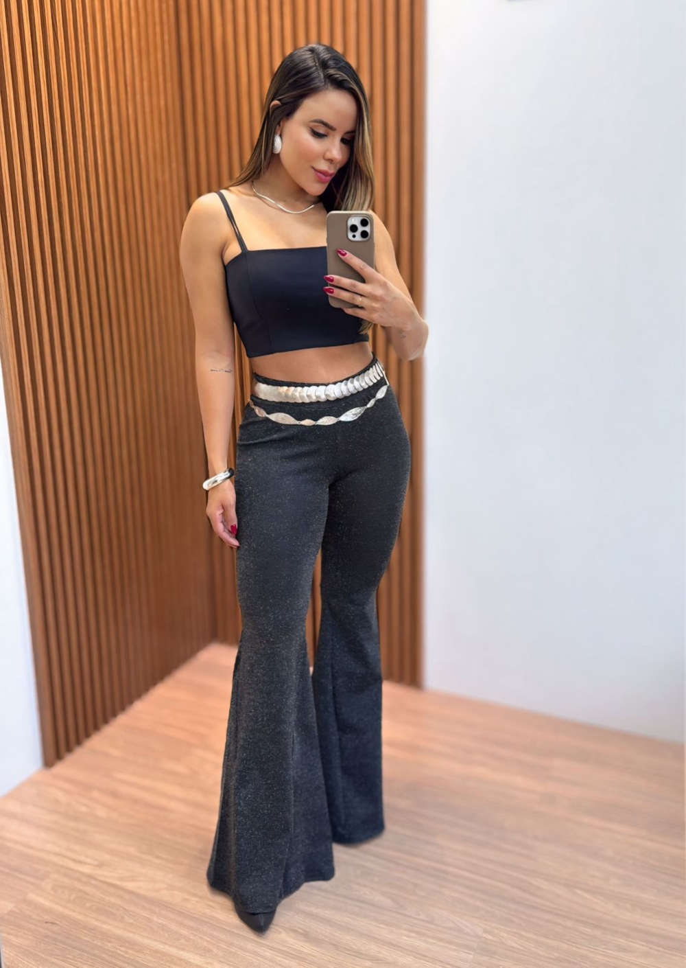 calça flare masculina