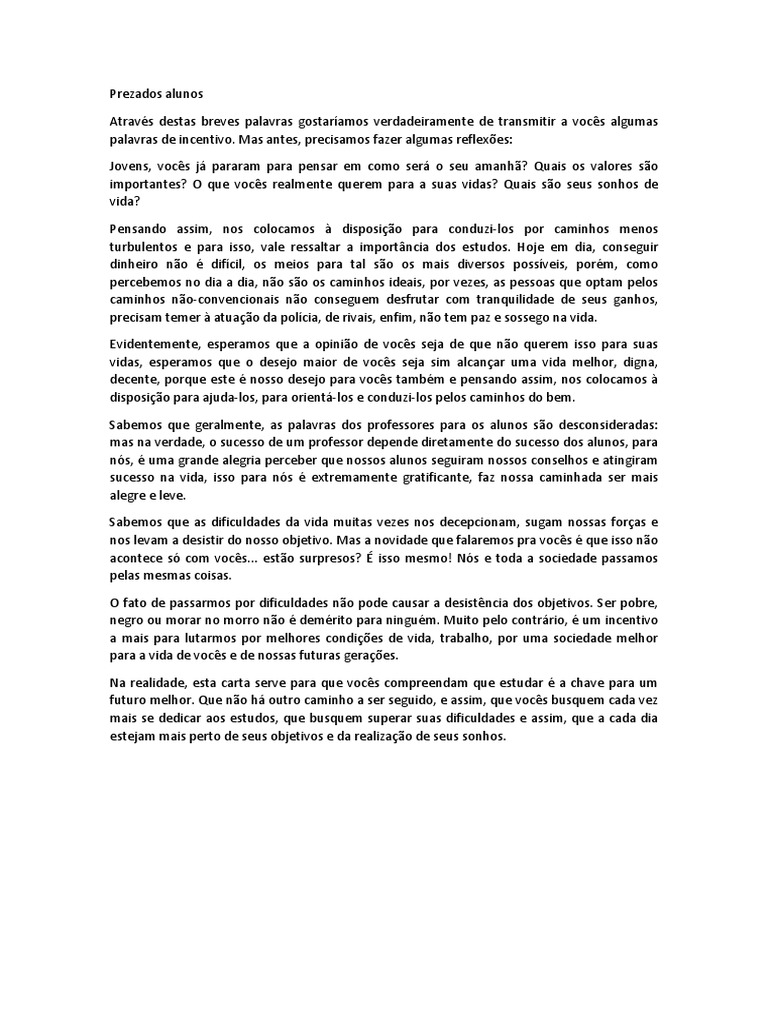 exemplos de cartas de motivação