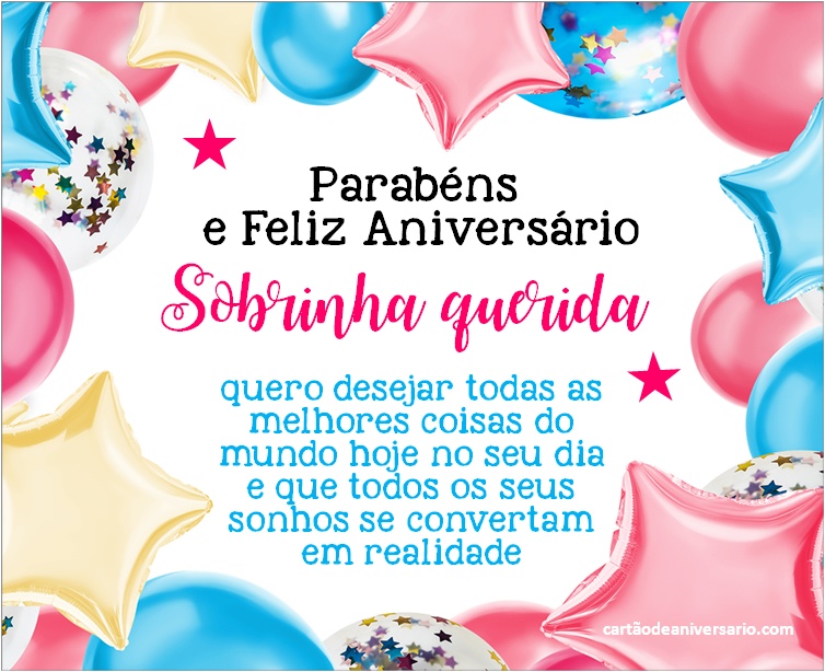 mensagem de aniversário para sobrinha