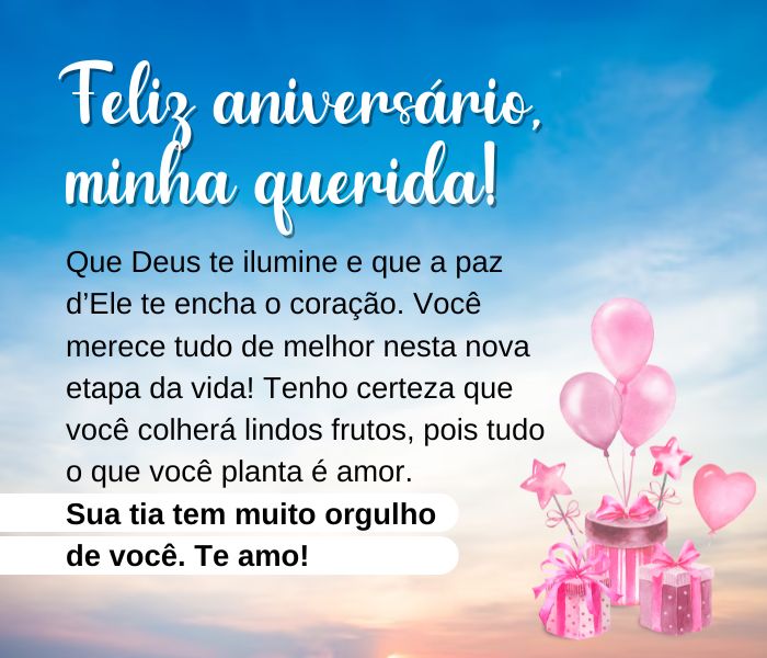 cartão de aniversário para sobrinha mais velha