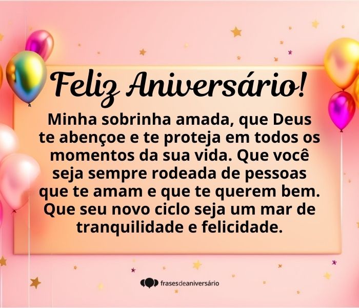 cartão de aniversário virtual para sobrinha