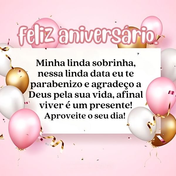 cartão de aniversário para sobrinha querida