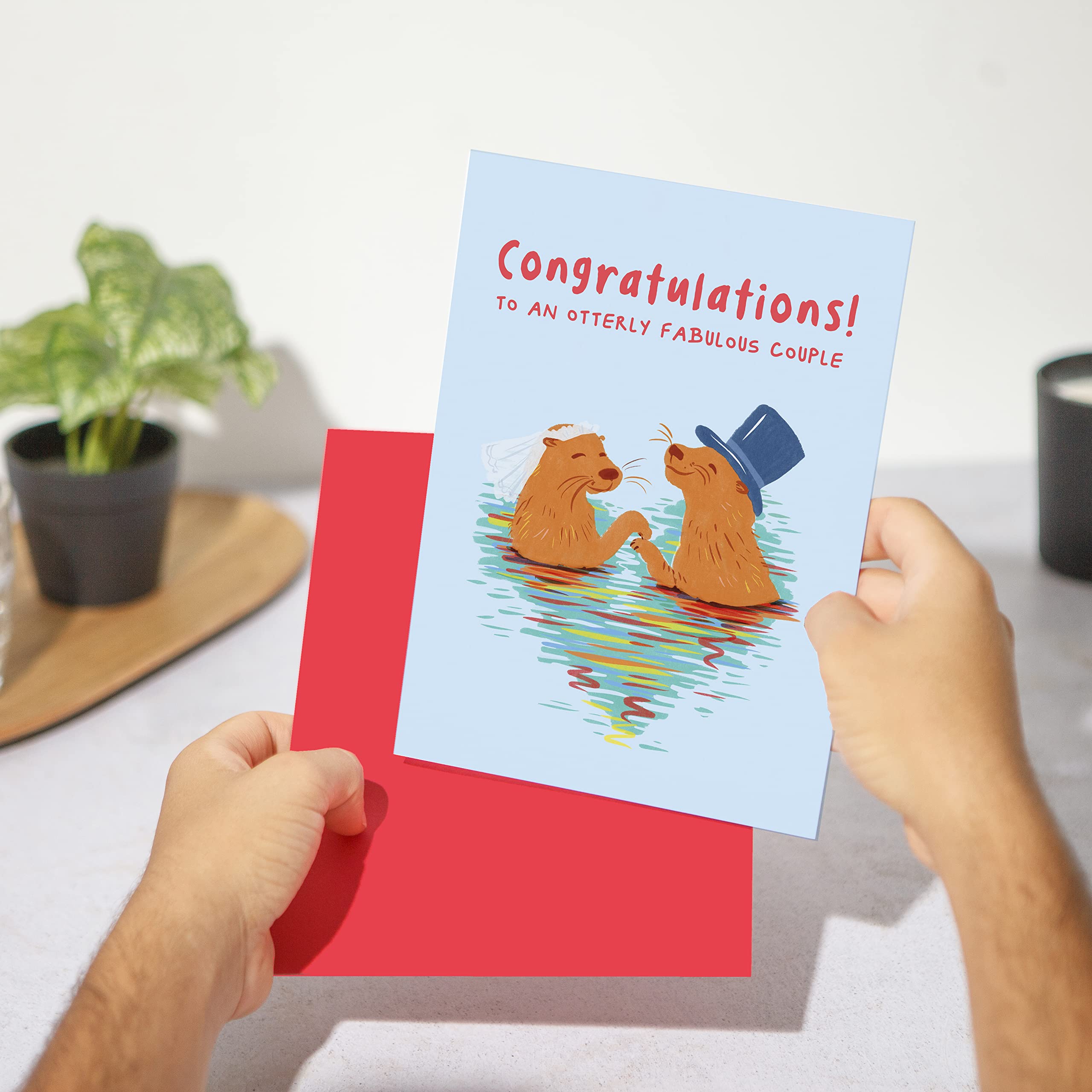 cartão de casamento com presente