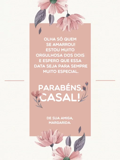 como escrever cartão de casamento