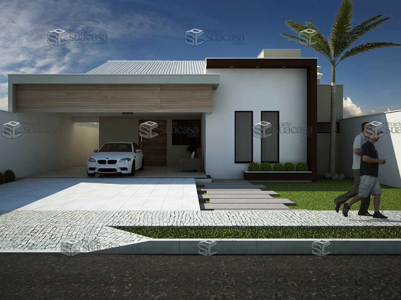 Arquitetura de casas com linhas retas