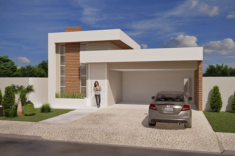 Projeto casa moderna retangular