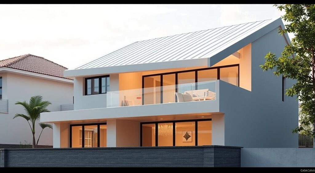 Casa térrea com varanda integrada