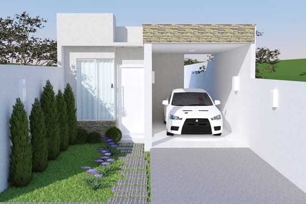 Arquitetura de casas com linhas retas