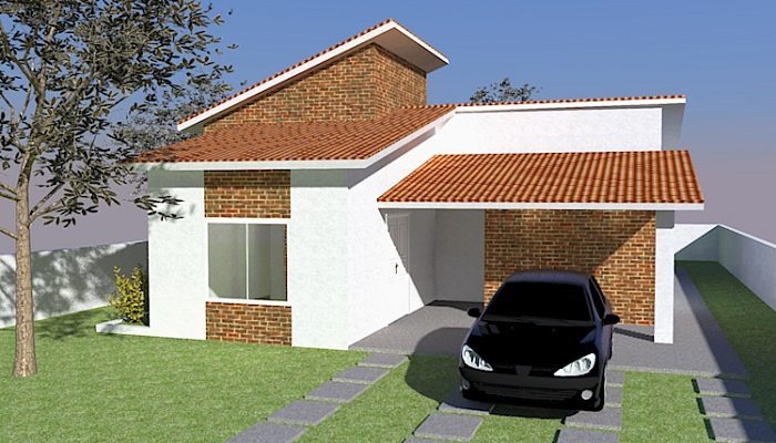 Casa caixote com grandes janelas