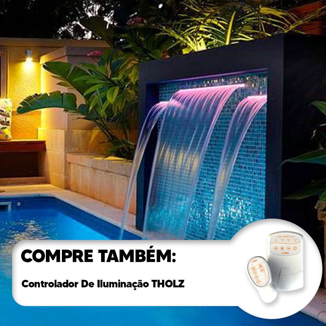 cascata de vidro para piscina embutida