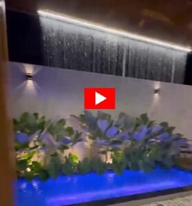 cascata de vidro para piscina embutida
