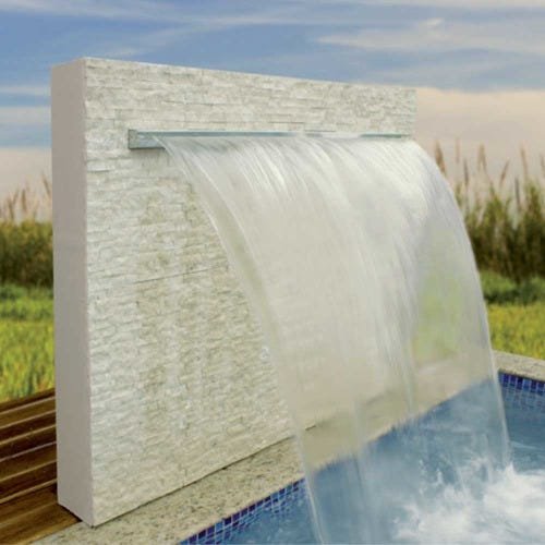 cascata de vidro para piscina sobrepor