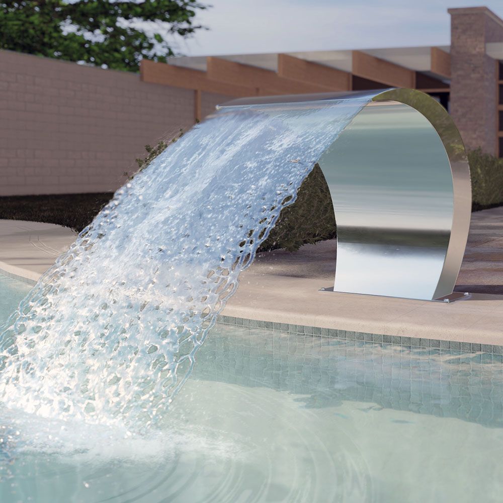 cascata de vidro para piscina instalação