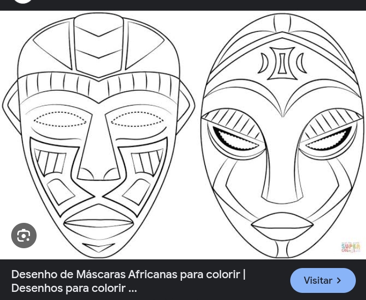 tipos específicos de máscaras africanas para colorir