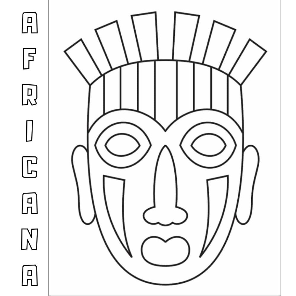 máscaras africanas para colorir vs. máscaras 3D
